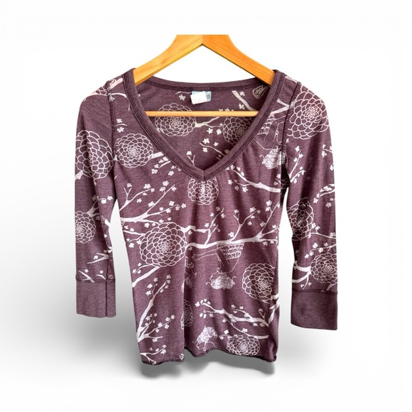 Anthropologie Tops - Anthropologie Purple Patterned Long Sleeve Tee